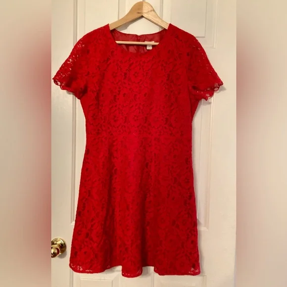 J. Crew Red Lace Holiday Dress - Picture 4 of 9